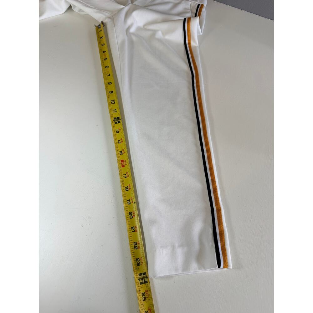 Zara White Trousers Side Stripe Yellow Black Sporty chic Track Pants Size Small - Picture 8 of 11